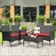 thumbnail image 4 of Juego De Muebles De Exterior De 4 Piezas Costway Ratán PE Blanco/Turquesa/Rojo, 4 of 8