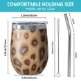 thumbnail image 5 of 12oz Stemless Wine Tumblers Leopard Pattern Vacuum Insulated Stainless Steel Travel Tumbler Cups Mug with Lid and Straw for Champaign,Cocktail,Beer with Cleaning Brush, 5 of 5