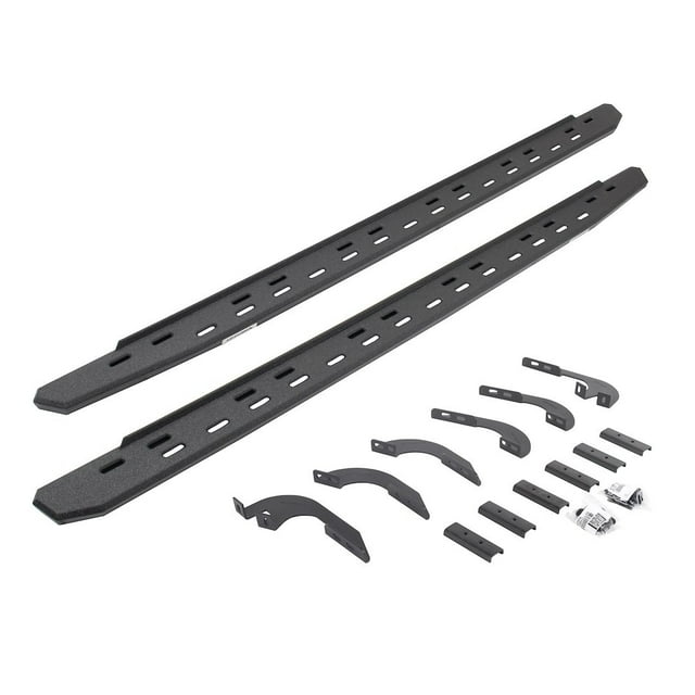Go Rhino 69642987ST Running Board RB30 Slim Line Protective Bedliner Coating; Black; Galvanized Steel; Unlighted; Rocker Panel Mount