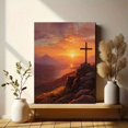 thumbnail image 6 of Qisvanset Christian Cross Sunset Religious Canvas Wall Art 15.75x11.81 INCHES, 6 of 8