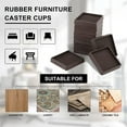thumbnail image 3 of NOGIS Non Slip Furniture Pads - 3x3 Square Rubber Anti Skid Caster Cups Leg Coasters - Couch, Chair, Feet, and Bed Stoppers with Anti - Sliding Floor Grip (Set of 4) Brown, 3 of 7