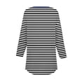 thumbnail image 5 of Fznquz Black Womens T Shirts 3/4 Sleeve Loose Fit Tunics Tops V Neck Striped Button Clothes for Women,L, 5 of 5