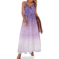 thumbnail image 1 of Vestido sin mangas con triple brillo degradado violeta lila pastel morado para mujer 2024 vestido vendaje, 1 of 7
