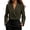 Blazer for Women Army Green, variant on Guieoi Fall Blazer for Women Long Sleeve Cropped Notched Lapel Hidden Buttons Business Casual Office Jacket with Shoulder Pads And Lining Gray L