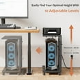 thumbnail image 6 of EKNITEY Computer Tower Stand Adjustable PC Tower Stand CPU Holder Cart with Charging Station ,23.03"-28.3" H, 6 of 14