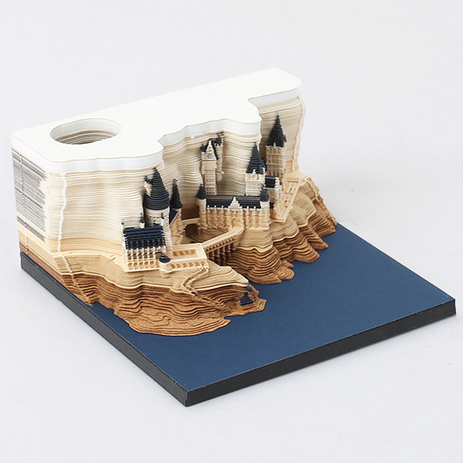 Riousery 3D Memo Pad Paper Castle Design 3D Art Craft Note Pad Notepad Home Decoration with Light, 3.94 inches / 10 cm