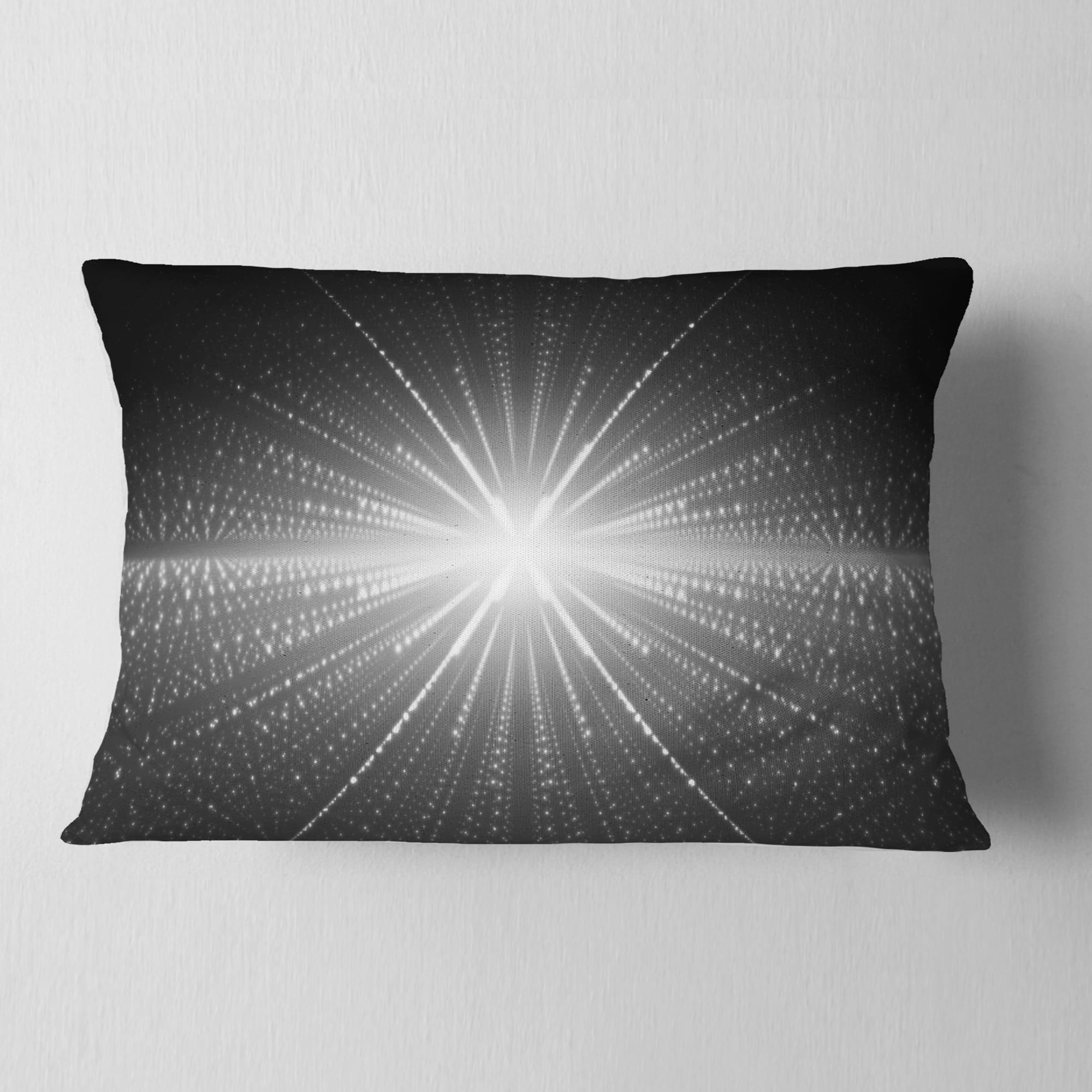 Designart Glowing Star in Cosmic Galaxy - Abstract Throw Pillow - 12x20