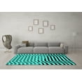 thumbnail image 3 of Ahgly Company Machine Washable Indoor Rectangle Abstract Turquoise Blue Contemporary Area Rugs, 2' x 3', 3 of 4