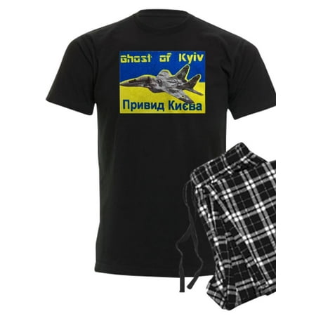 

CafePress - Distressed 80S Style Ukraine Ghost Of Kyiv Zel - Men s Dark Pajamas