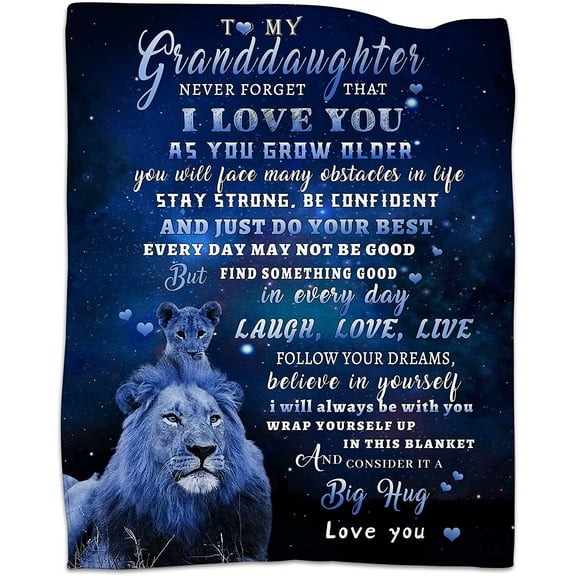 SPXUBZ to My Granddaughter Blanket, Granddaughter Gifts from Grandma Grandpa, Granddaughter Gift Ideas for Birthday Christmas Graduation, Gifts for Granddaughter Flannel Throw Blanket 60"x80"