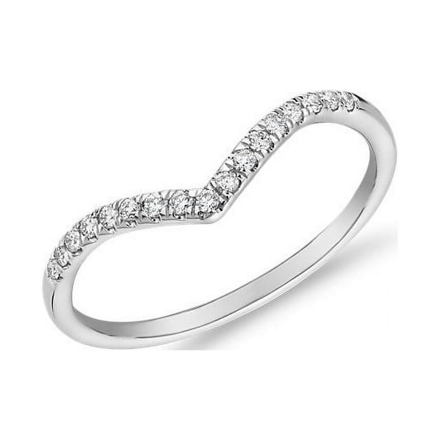 0.20 Carat Excellent Rond Naturel Diamond Unique Bande Éternité pour Femmes Or Blanc Massif 18K Taille 8.5