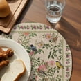thumbnail image 3 of Beige Spring Floral Round 13 Inch Placemats Set of 8, Elegant Pastoral Flowers Birds Watercolor HeatResistant Non Slip Place Mats for Dining Table, Wipeable Kitchen Table Mats for Housewarming, 3 of 9