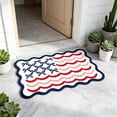 thumbnail image 3 of Clearance! 4th of July USA Bow Flag Bath Rugs, 35"x24" Red White Blue Decorative Bathroom Mat, Independence Day Embroidered Patriotic Lumbar Decor, Gift for Mom Dad Friend Family, 3 of 8