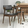 thumbnail image 6 of Ascanor Modern Solid Wood Walnut Kitchen & Dining Room Table and Chairs for 4, 6 of 6