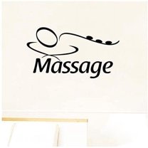 Fashion Body Massage Logo Wall Art Decal Spa Logo Design Vinyl Wall Sticker Beauty Salon Mural Art Decal Glass Door and Window Wall Decoration 56X31Cm