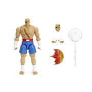 Street Fighter II Sagat Deluxe 1:12 Scale Action Figure by Jada Toys - Highly Articulated, Tiger Shot Accessory & Stand, 7.6" Tall