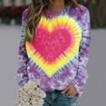 thumbnail image 2 of Sweatshirts for Teenagers Fashion Heart Tie-Dye Printed Crew Neck Casual Long Sleeve Pullover Tops Valentine Gift(Multicolor,M), 2 of 3