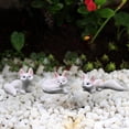 thumbnail image 6 of oshhni 3 Pieces Garden Miniature Figurines Garden Decor Decorative Craft Animal Statues Resin Sculptures for Garden Lawn Outside White, 6 of 9