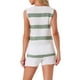 thumbnail image 3 of Conjunto de lounge para mujeres INSPIRE CHIC Pjs Top de tanque y pantalones cortos V cuello de punto Set de pijama XL Verde, 3 of 6