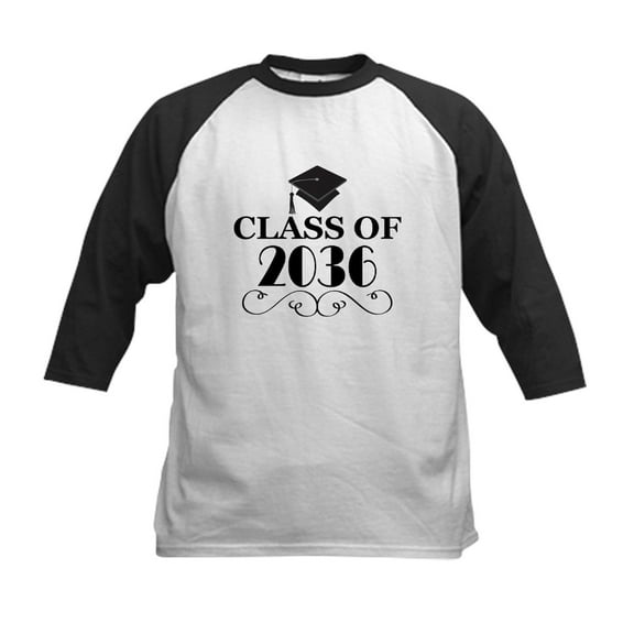 CafePress - Class Of 2036 School Graduate Baseball Jersey - Kids Cotton Baseball Jersey, 3/4 Sleeve Shirt