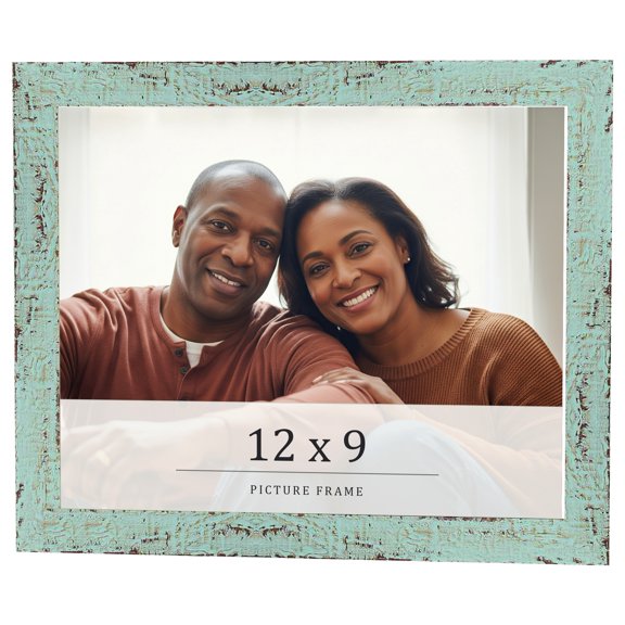 12x9 Frame Green Solid Wood Picture Frame Width 1.125 Inches | Interior Frame Depth 0.5 Inches |