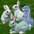 thumbnail image 4 of 16 estatuas de conejo de estilo, suministros de decoración de animales de jardín, regalo de Navidad Zulema Estatua de conejo de resina, 4 of 8