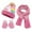 style-01 Pink, variant on Toddler Winter Hat and Gloves Kids Beanie Hat Scarf Gloves Winter Set Warm Pom Pom Hat Knit Scarves Gloves for Girls and Boys Cold Weather (Green,3-8 Years)
