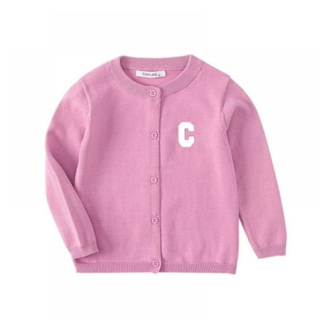 

BULLPIANO Toddler Girl s Crewneck Lightweight Button-up Cardigan Cotton Knit Sweater Casual Cute Outerwear