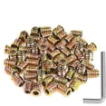 thumbnail image 2 of Powlankou 60 piezas 1/4"-20 x 15 mm Tuercas de inserción para muebles Tuercas de inserción roscadas hexagonales con llave hexagonal, 2 of 5