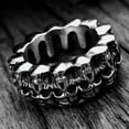 thumbnail image 4 of K-KED Personality Stainless Steel Retro Skull Head Men's Motorcycle Rings Size 7-15-15, 4 of 6