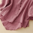 thumbnail image 6 of Linen Shirts for Women Summer 2025 Retro 3/4 Sleeve Boho Cotton Tops Dressy Casual Blouses Teacher Loose Tunics, 6 of 7
