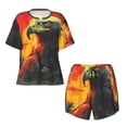 thumbnail image 2 of Yiaed Hawaiian Style Bald Eagle Print Short Sleeve Pajama Sets for Women Casual Crew Neck 2 Piece Lounge Sets Women's Short-Sleeved Pajama-X-Large, 2 of 5