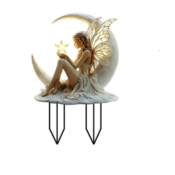 Backyard Decor,Yard Stakes,With 2D Flat Acrylic Ground Plug,Outdoor Garden Decor,Cemetery Decorations for Grave,Garden Decor for Outside,Outdoor Decor(A)