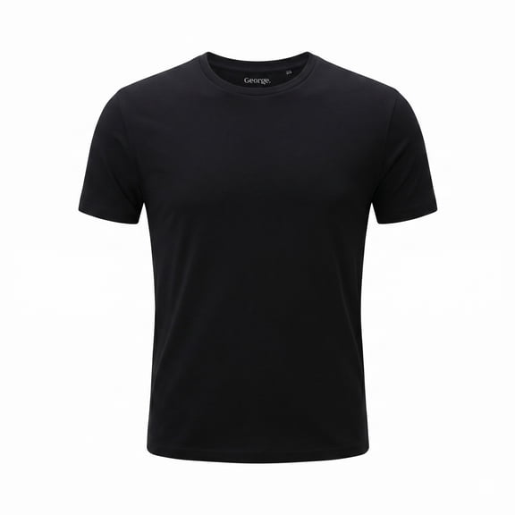 Playera George para Caballero Cuello Redondo Manga Corta Diseño Liso Negro Talla EG