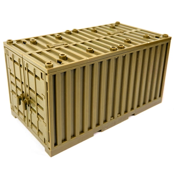 Estuche de almacenamiento educativo de bloques de construcción de contenedores de envío, juguete beige