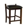 thumbnail image 5 of Wooden Counter Height Chairs Set of 2pc Clean Lines Design Dark Oak Finish Upholstered Dining Furniture, 5 of 6