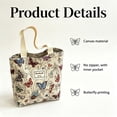 thumbnail image 2 of Women Printed Canvas Mini Tote Bag, Lightweight Casual Shoulder Handbag, Portable Small Handle Purse, Fashion Daily Outdoor Shopping Accessory, 2 of 7