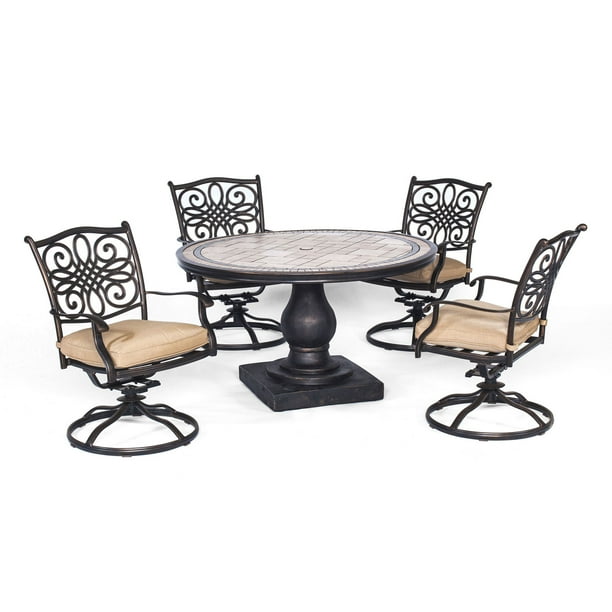 Ina Factory Direct Wynn 5 Piece Dining Set In Tan With Four Swivel Rockers Com Ina Factory Direct Wynn 5 Piece, Factory Direct Patio Chairs