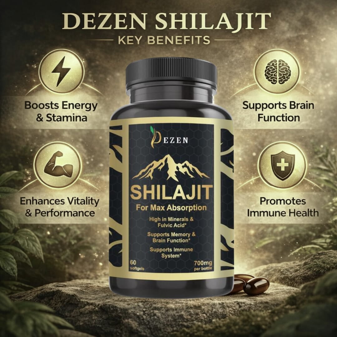 DEZEN Shilajit Softgels, Himalayan Shilajit Extract Supplement for Energy Support, 60 Count Each Pack 5