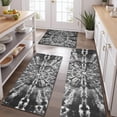 thumbnail image 2 of Black Tie Dye Pattern Kitchen Rugs Sets Of 3,Kitchen Runner Rugs Non Skid Washable,Decorative Kitchen Floor Mats for Kitchen,Sink,Laundry,17"x30"+ 17"x47" + 17"x59", 2 of 6