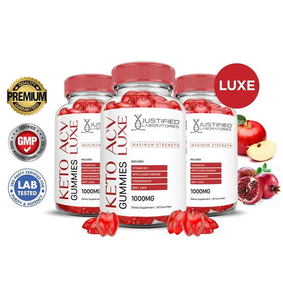 (3 Pack) Luxe Keto ACV Gummies 1000MG Dietary Supplement 180 Gummys