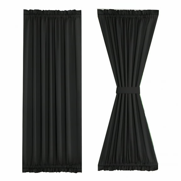 AUQ 2 Panel French Door Curtains With Rod Pocket Tieback Indoor Sun Blocking Grommet Curtains Thermal Blackout Curtain for Window Kitchen Patio Doors 25*72 Inch