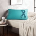 thumbnail image 6 of Sikiie a Teal Ribbonin Print Plush Pillow Cover, Wrinkle-proof and Stain-resistant Pillow Protector without Pillow Core, Home Decoration-16"x24", 6 of 6