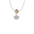 thumbnail image 2 of Delight Jewelry Silvertone Crown with 3 Clear AB Crystals Mia Monkey Charm Necklace, 2 of 4