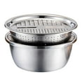 thumbnail image 2 of Rallador de cocina multifuncional de acero inoxidable, cuenco, colador y rallador plateado. 26cm, 2 of 5