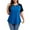 Blue, variant on Plus Size Tops for Women Short Sleeve Raglan Tunic Casual Colorblock Shirts Oversized Crewneck eyhole Blouse