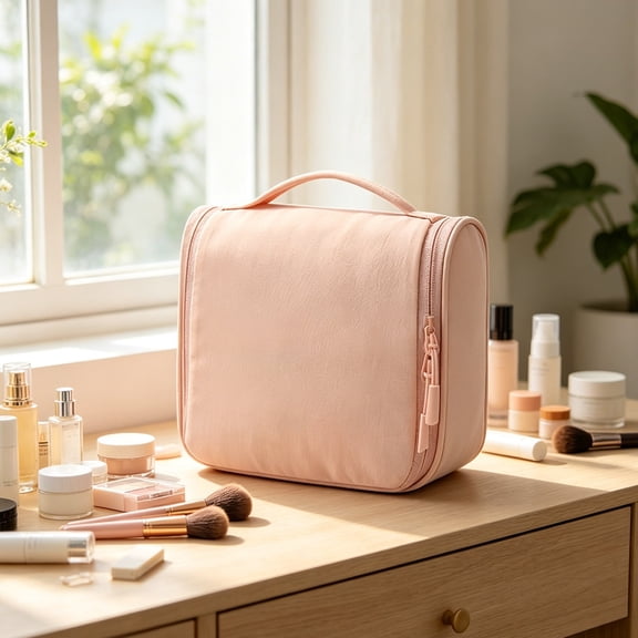 Hanging Toiletry Bag, Travel Toiletry Organizer with Quick-Dry Fabric, Water- Portable Cosmetic Bag for Bathroom, Shower, and Hotel Storage
