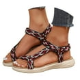 thumbnail image 3 of Bmisegm Women's Summer Fashion Open Toed Irregular Pattern Sandals Outdoor Beach Sandals Womens Sandals Summer Red 8, 3 of 7