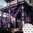 thumbnail image 5 of Tuvgenk Stretchable Halloween Spider Web 78x39 Inch Cotton Mesh Decor with 20 Plastic Spiders for Indoor Outdoor Party Scene Display Purple, 5 of 6