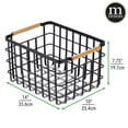 thumbnail image 4 of mDesign Metal Closet Organizer Basket, Wood Handles, 2 Pack, Matte Black/Natural, 4 of 8